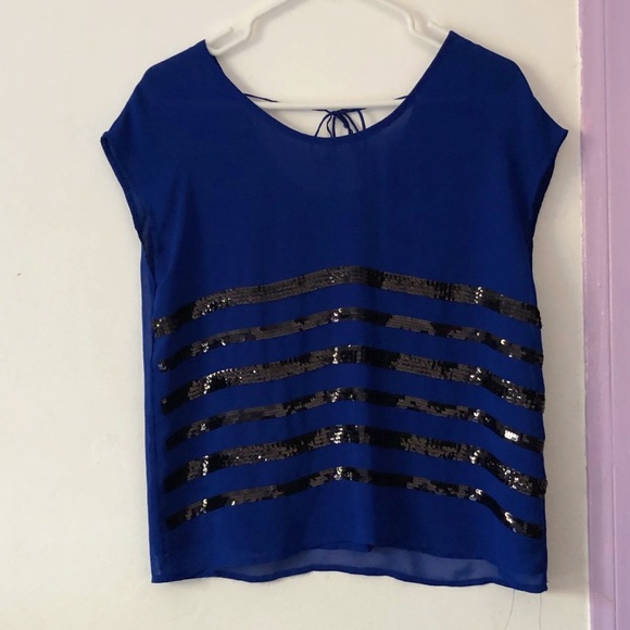 3 for $25 : a.n.a ⋆ sequin stripe top - Picture 3 of 6